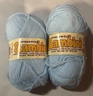 Lot Of 4 Vintage Brunswick Bambini Yarn Blissful Blue 2102 Dapple Apricot 2194